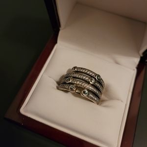 Pandora 925 silver, CZ, thick ring